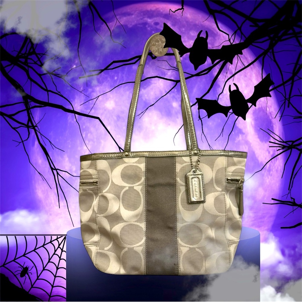 Coach TOTE!! grey and silver